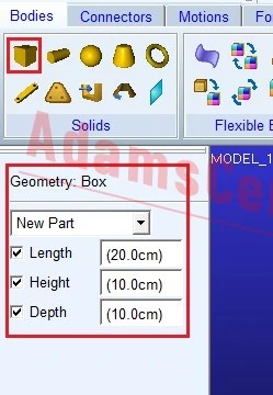  تنظیمات ایجاد بلوک Geometry: Box